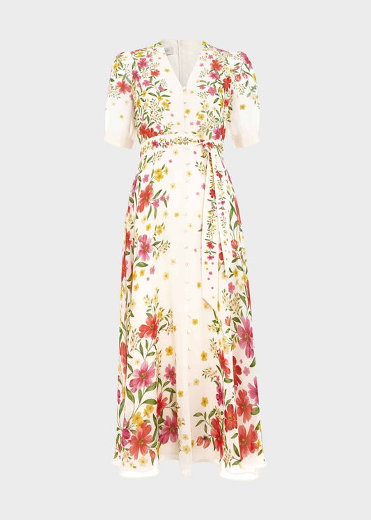 Aurelia Floral Silk Dress