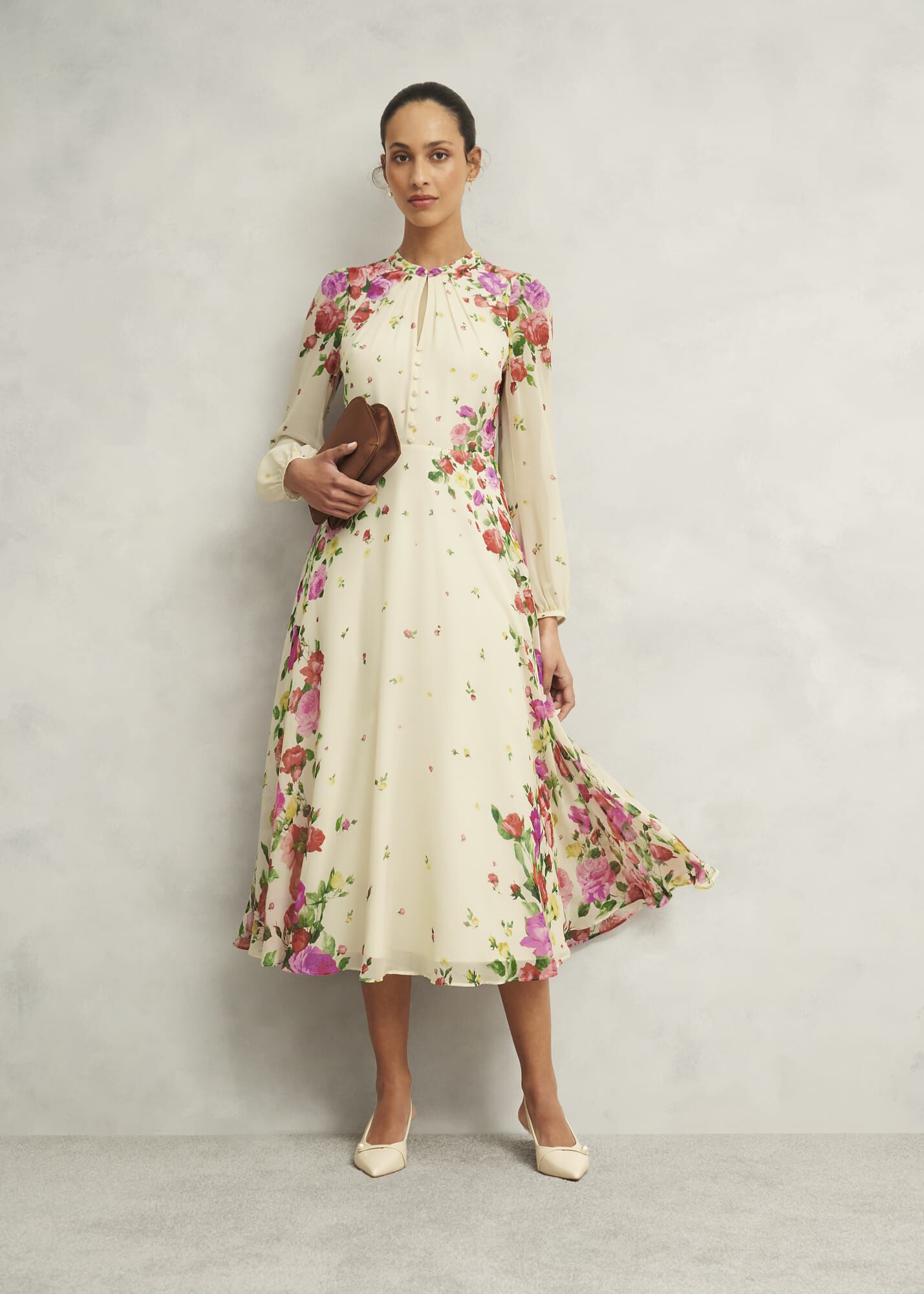 Petite Eva Floral Silk Dress