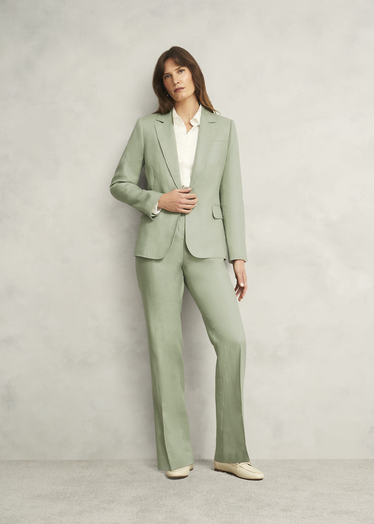 Petite Marietta Linen Straight Trousers