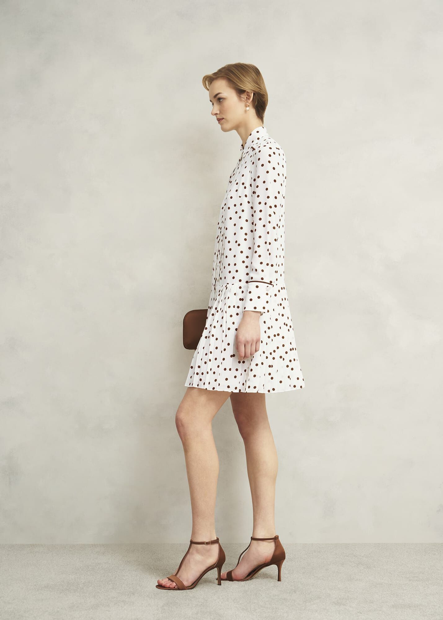 Francesca Pleated Spot Dress