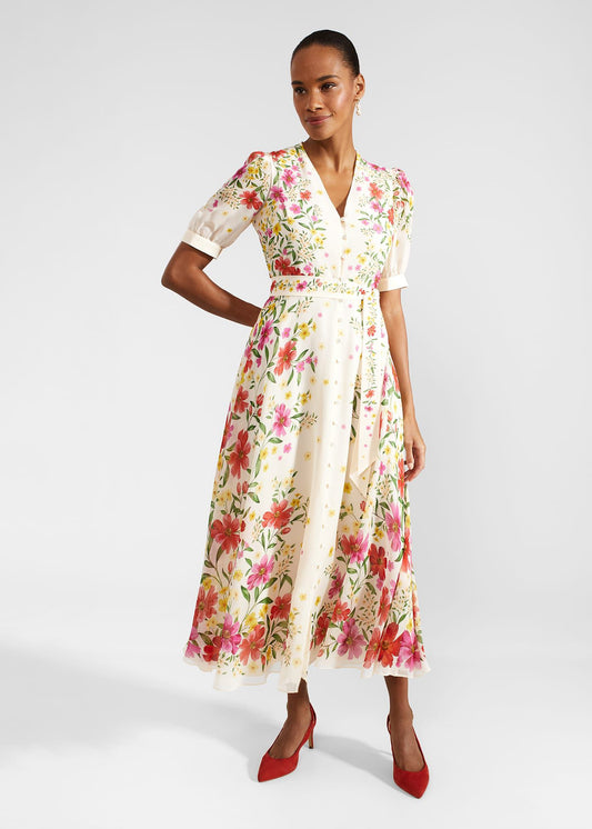 Aurelia Floral Silk Dress