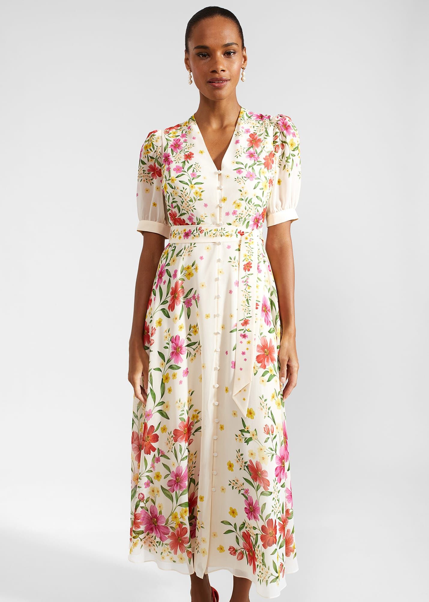 Aurelia Floral Silk Dress
