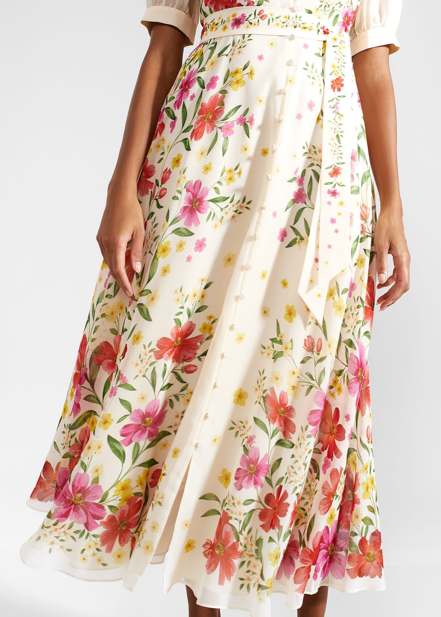 Aurelia Floral Silk Dress