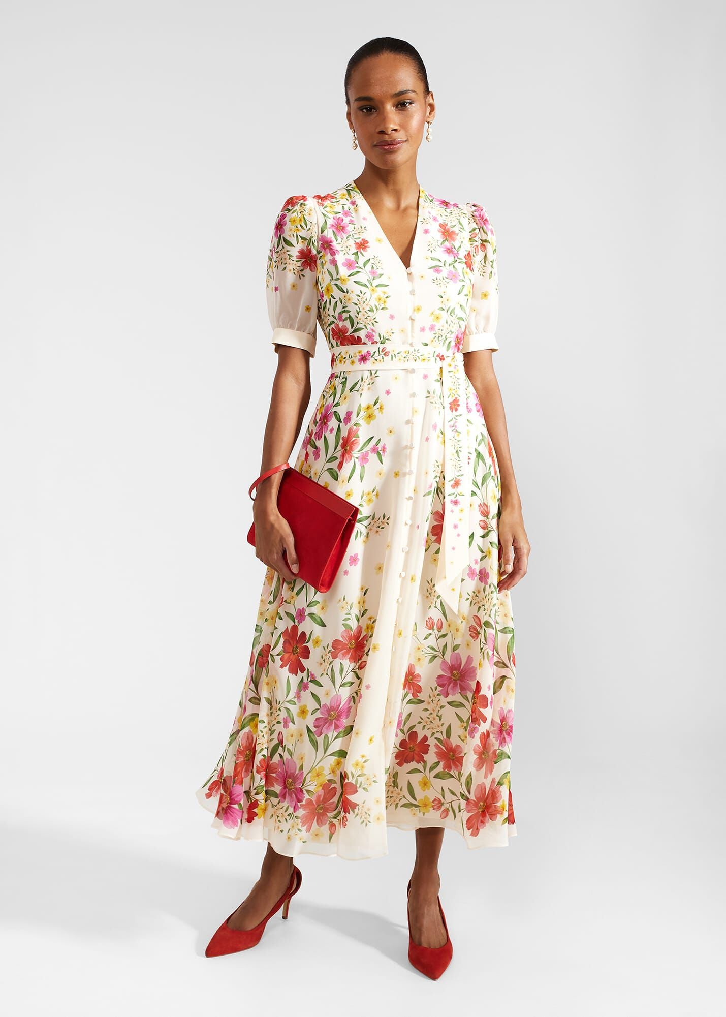 Aurelia Floral Silk Dress