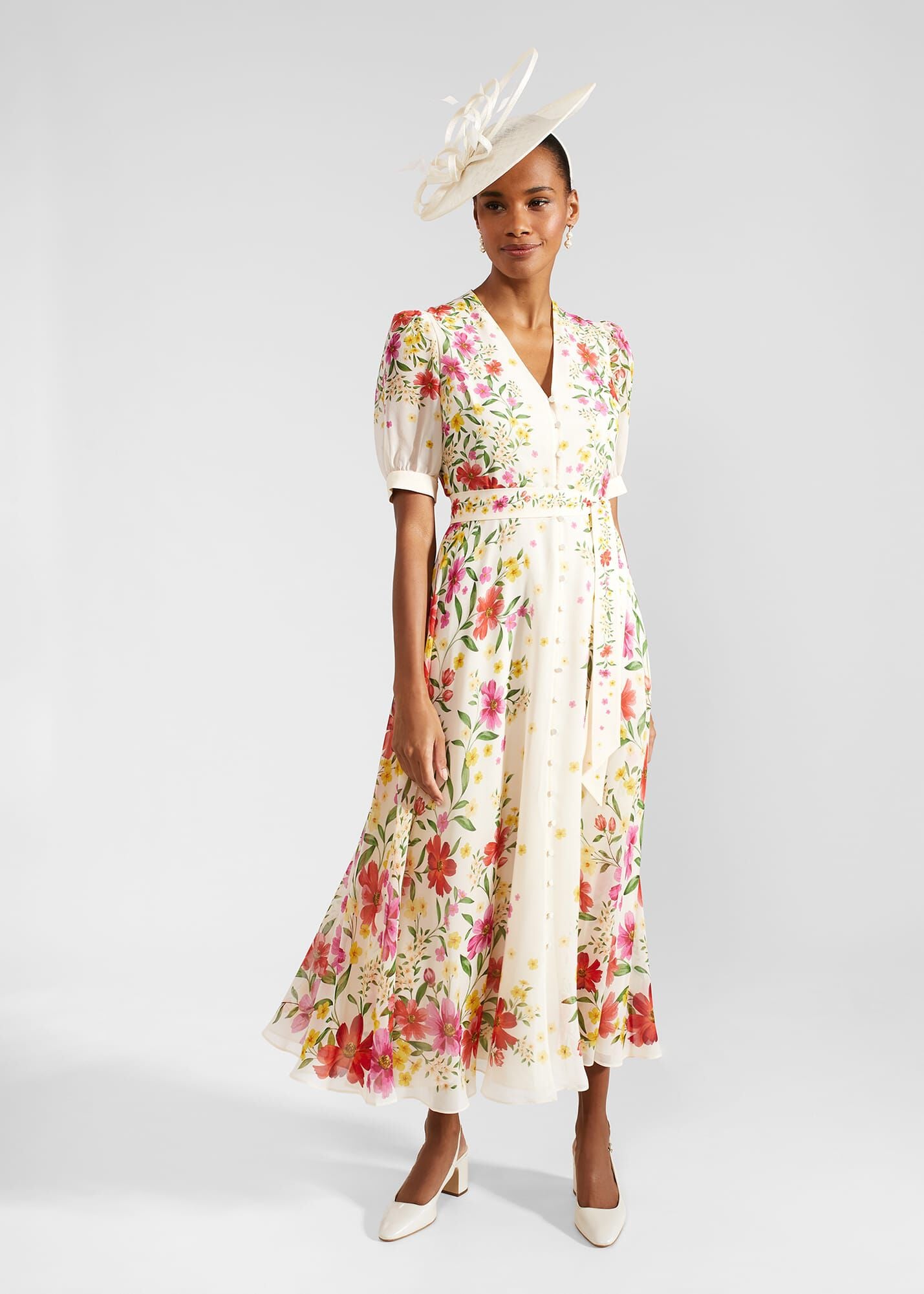 Aurelia Floral Silk Dress