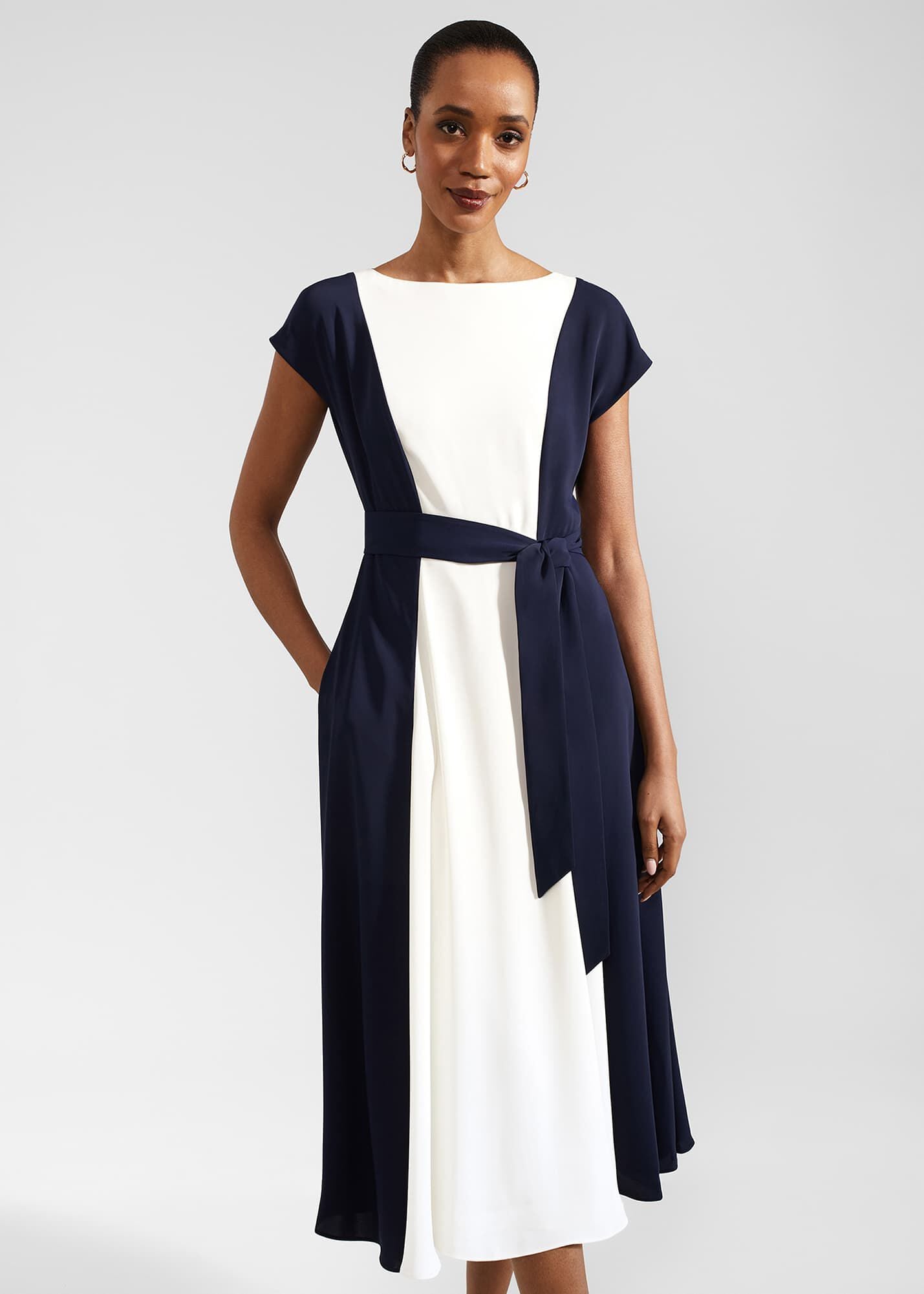 Emery Tie Belted Midi Dress
