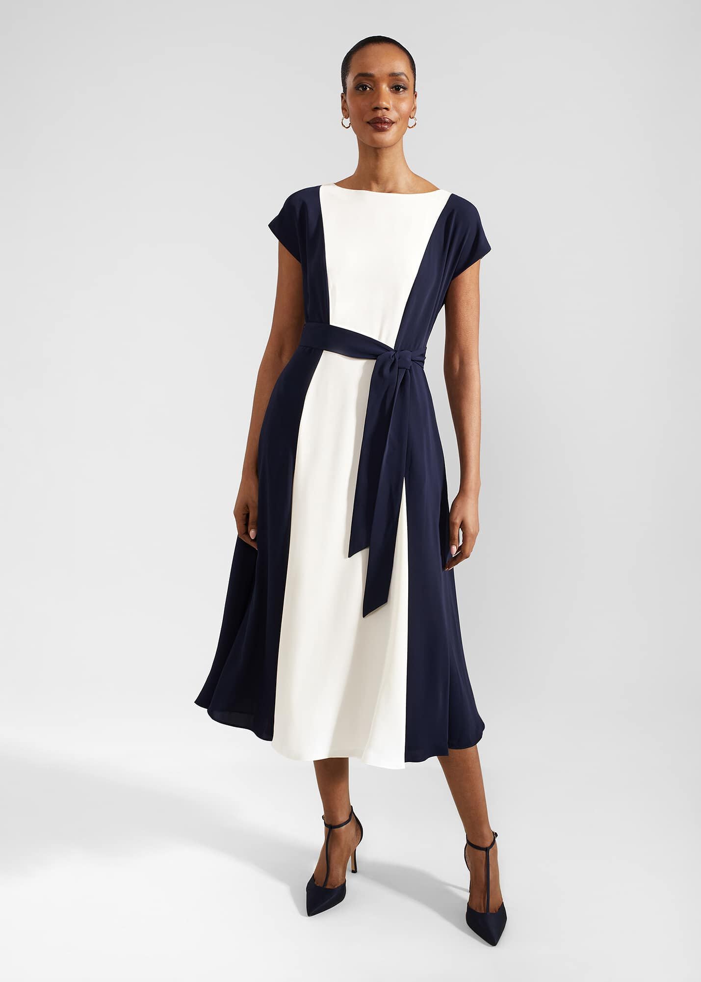 Emery Tie Belted Midi Dress