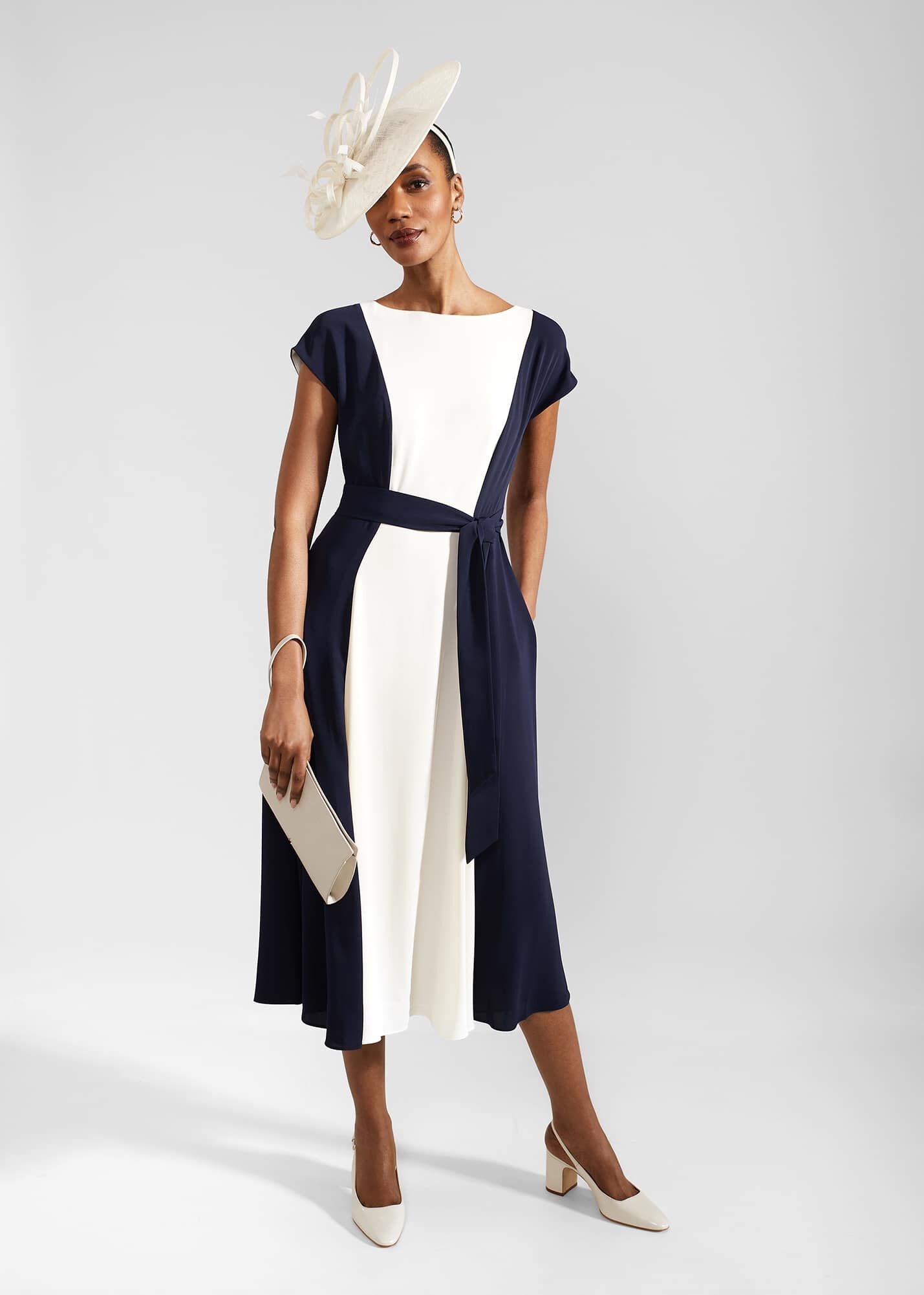 Emery Tie Belted Midi Dress