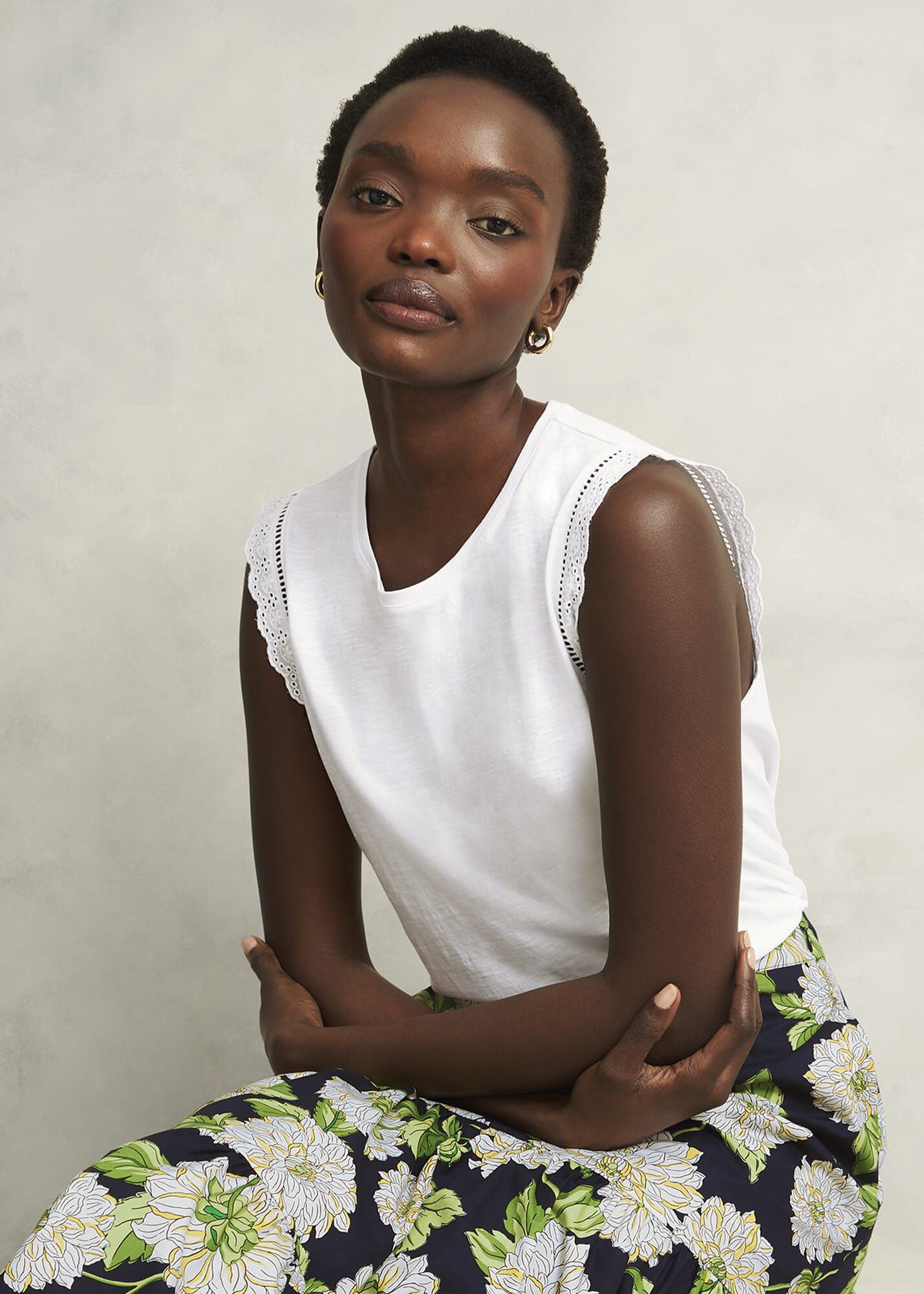 Leia Cotton Broderie Top