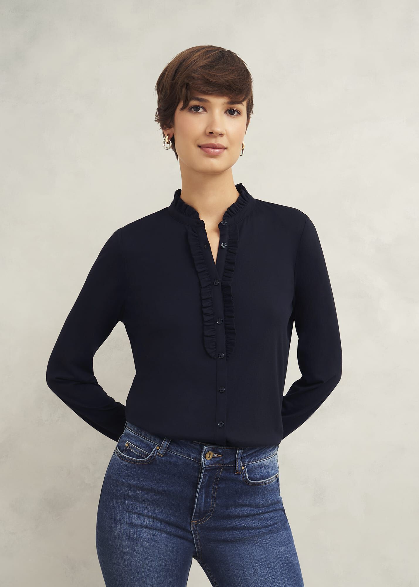 Ramona Cotton Blend Collared Top