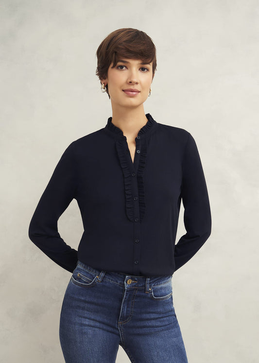 Ramona Cotton Blend Collared Top