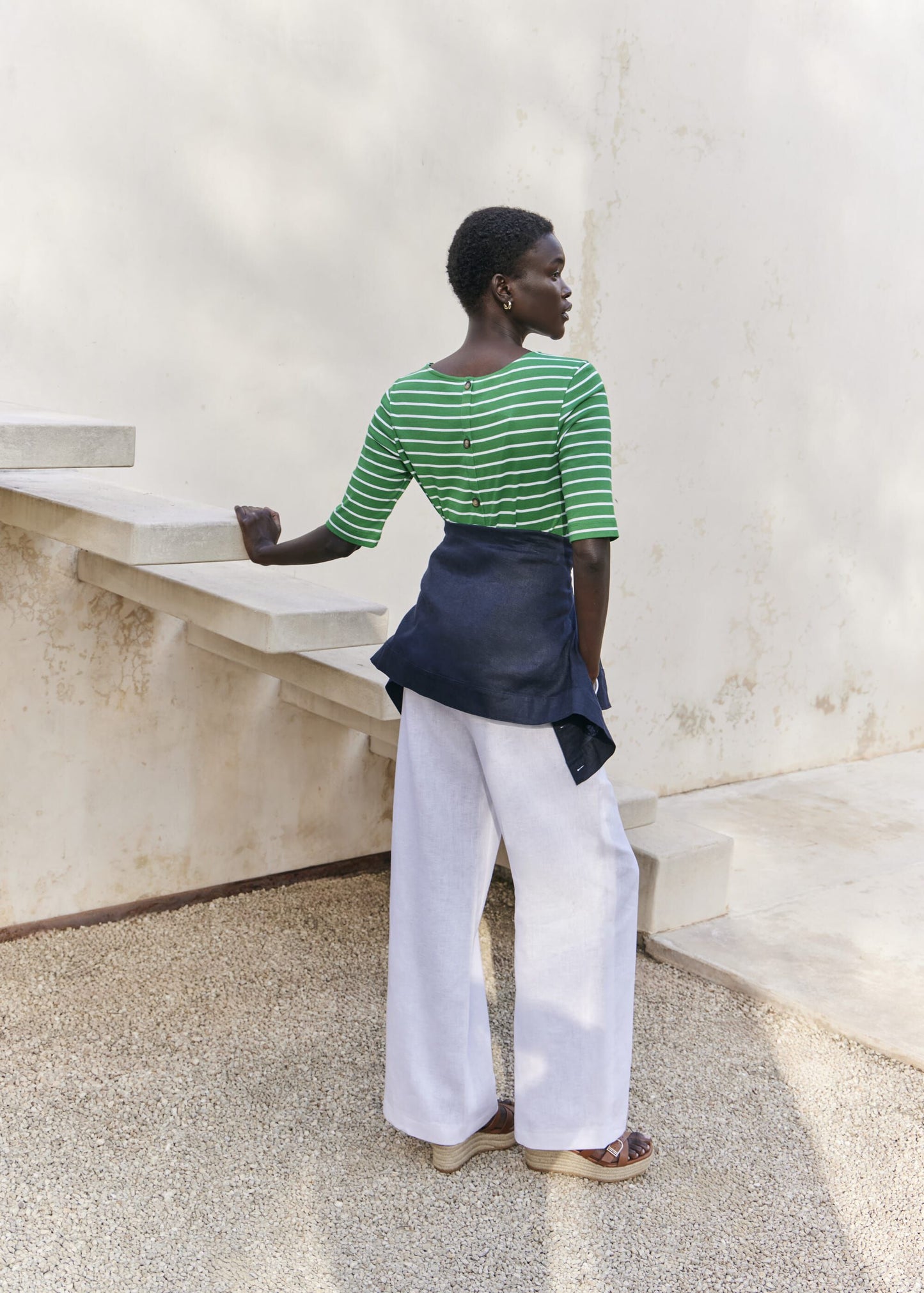 Katie Cotton Button Back Top