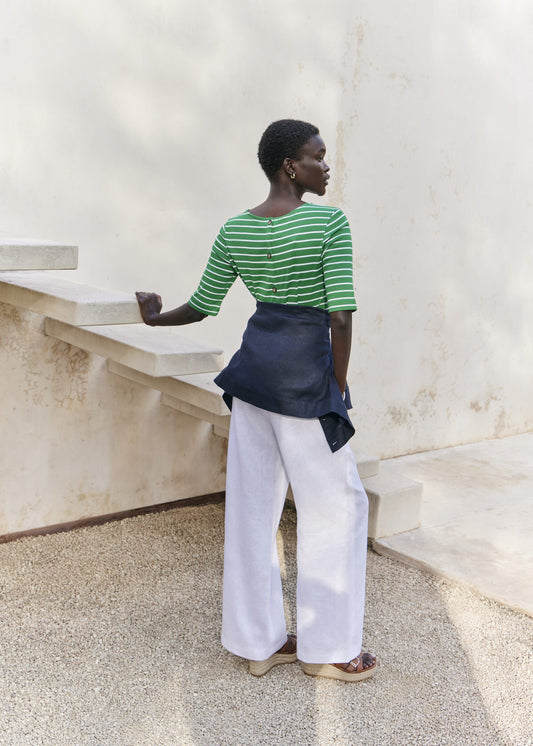 Katie Cotton Button Back Top