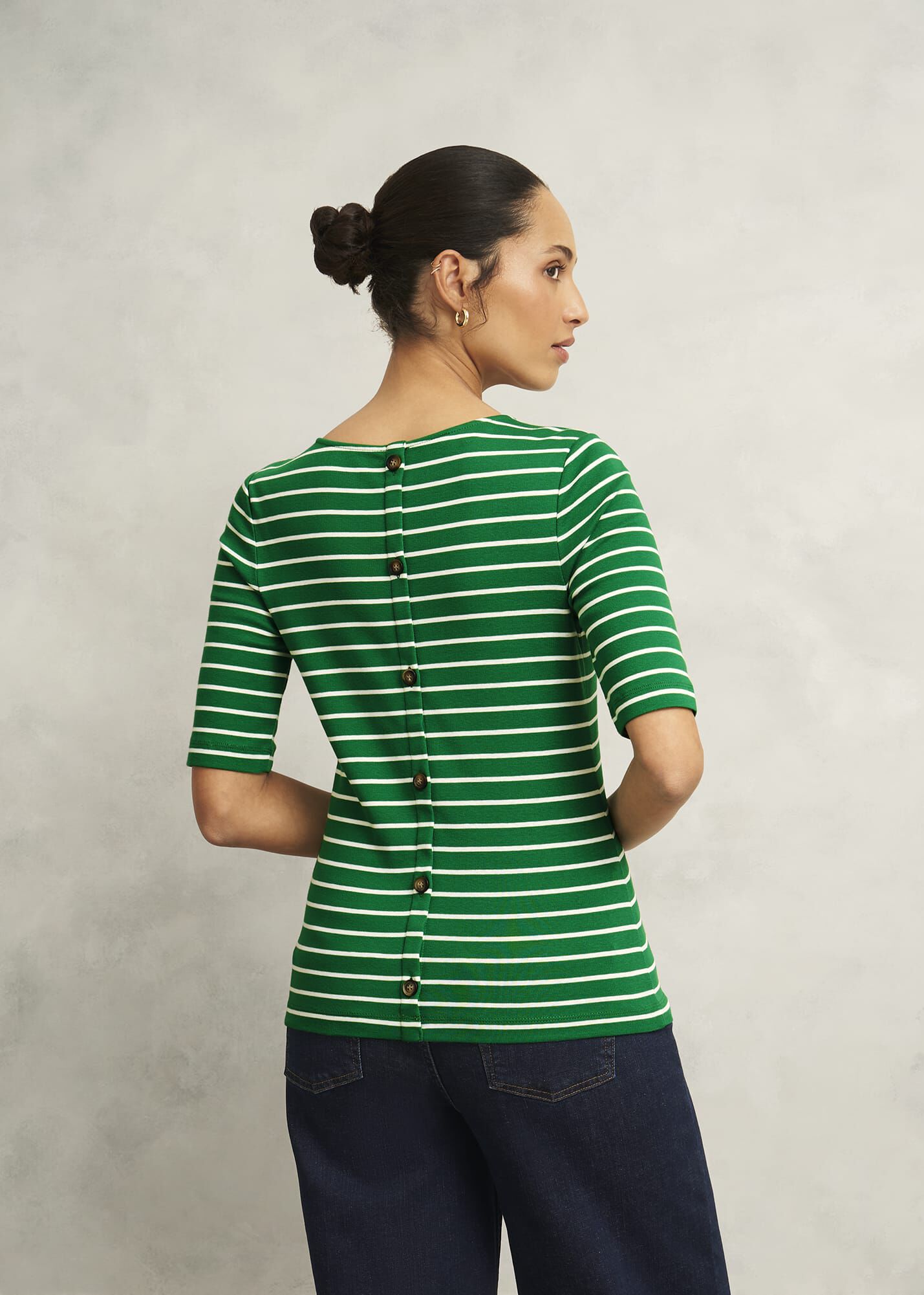 Katie Cotton Button Back Top