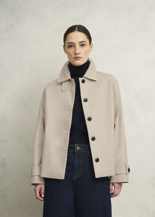 Frida Shower Resistant Short Trench Coat