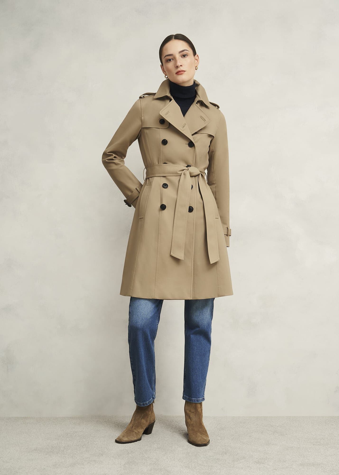 Skylar Shower Resistant Trench Coat