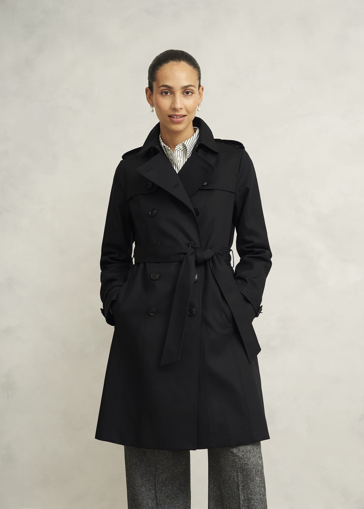 Petite Skylar Shower Resistant Trench Coat