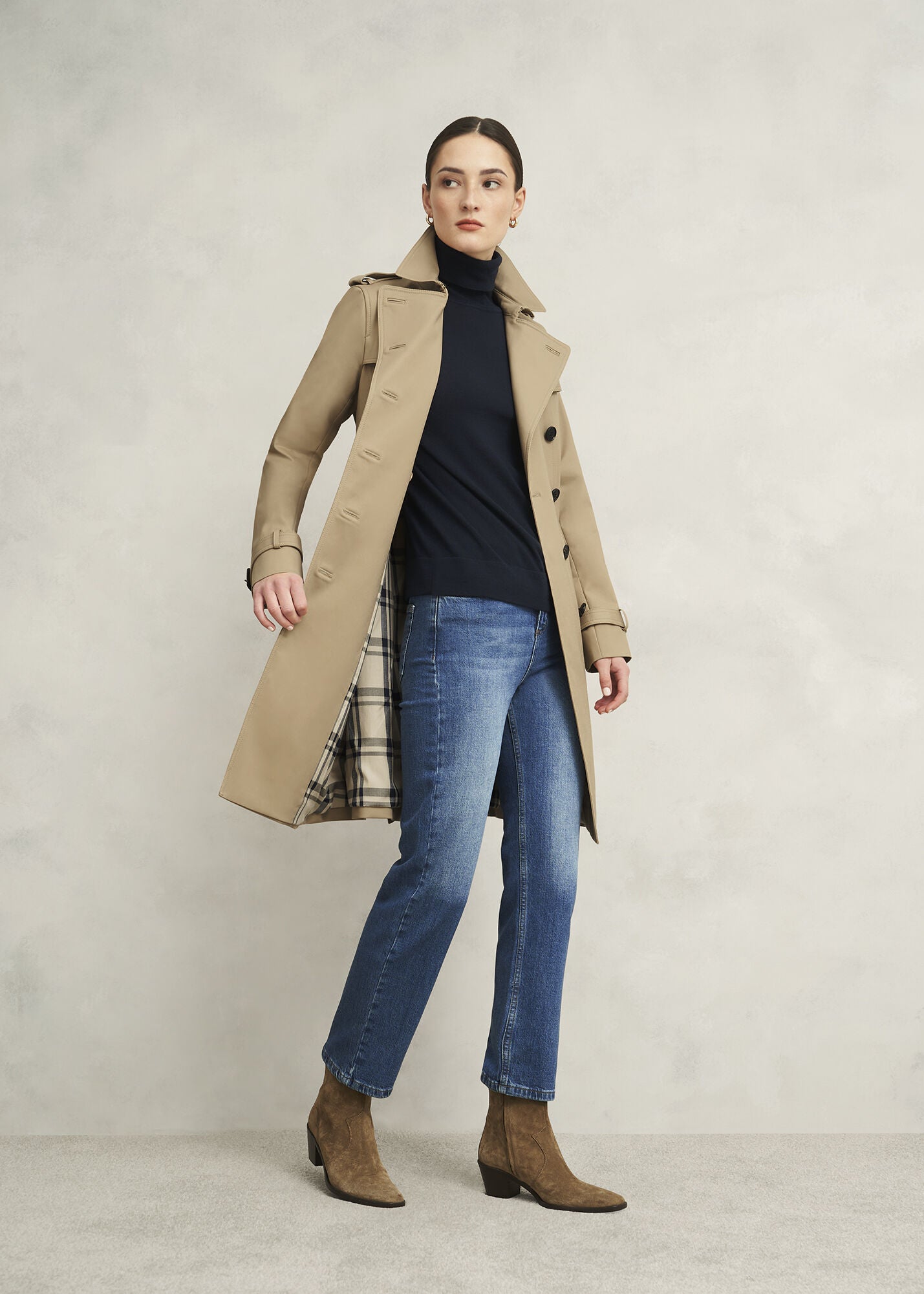 Petite Skylar Shower Resistant Trench Coat