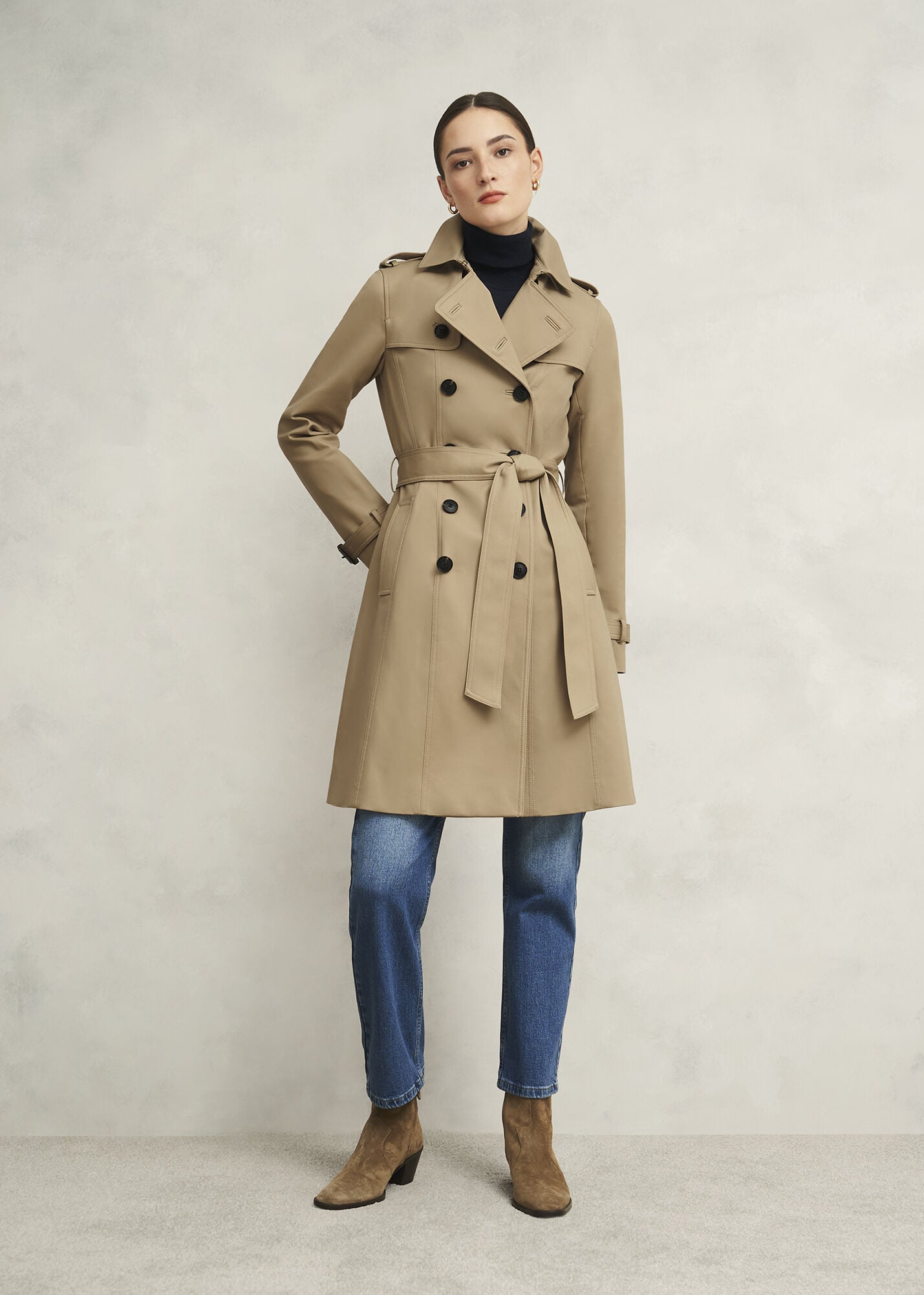 Petite Skylar Shower Resistant Trench Coat