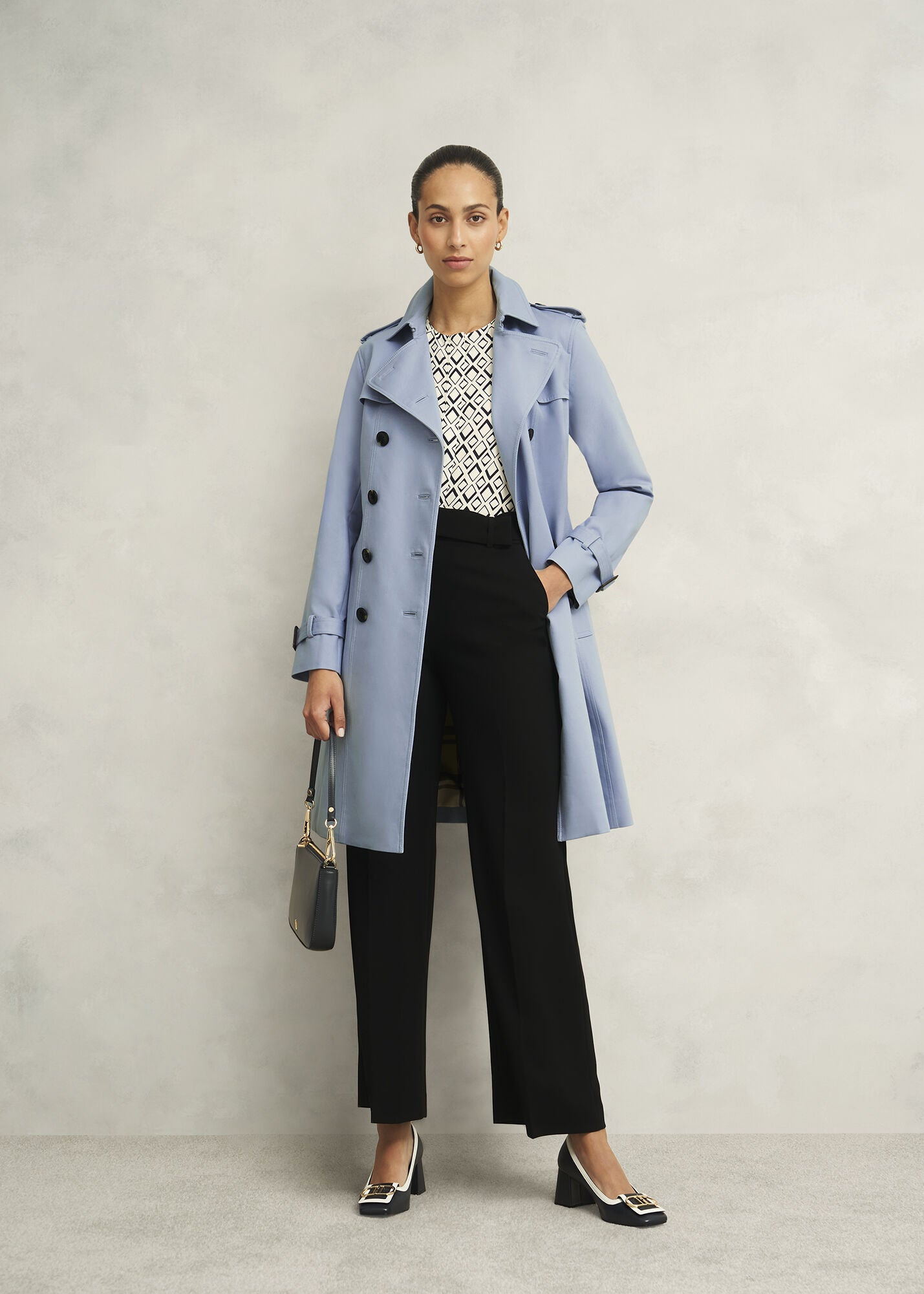 Petite Skylar Shower Resistant Trench Coat