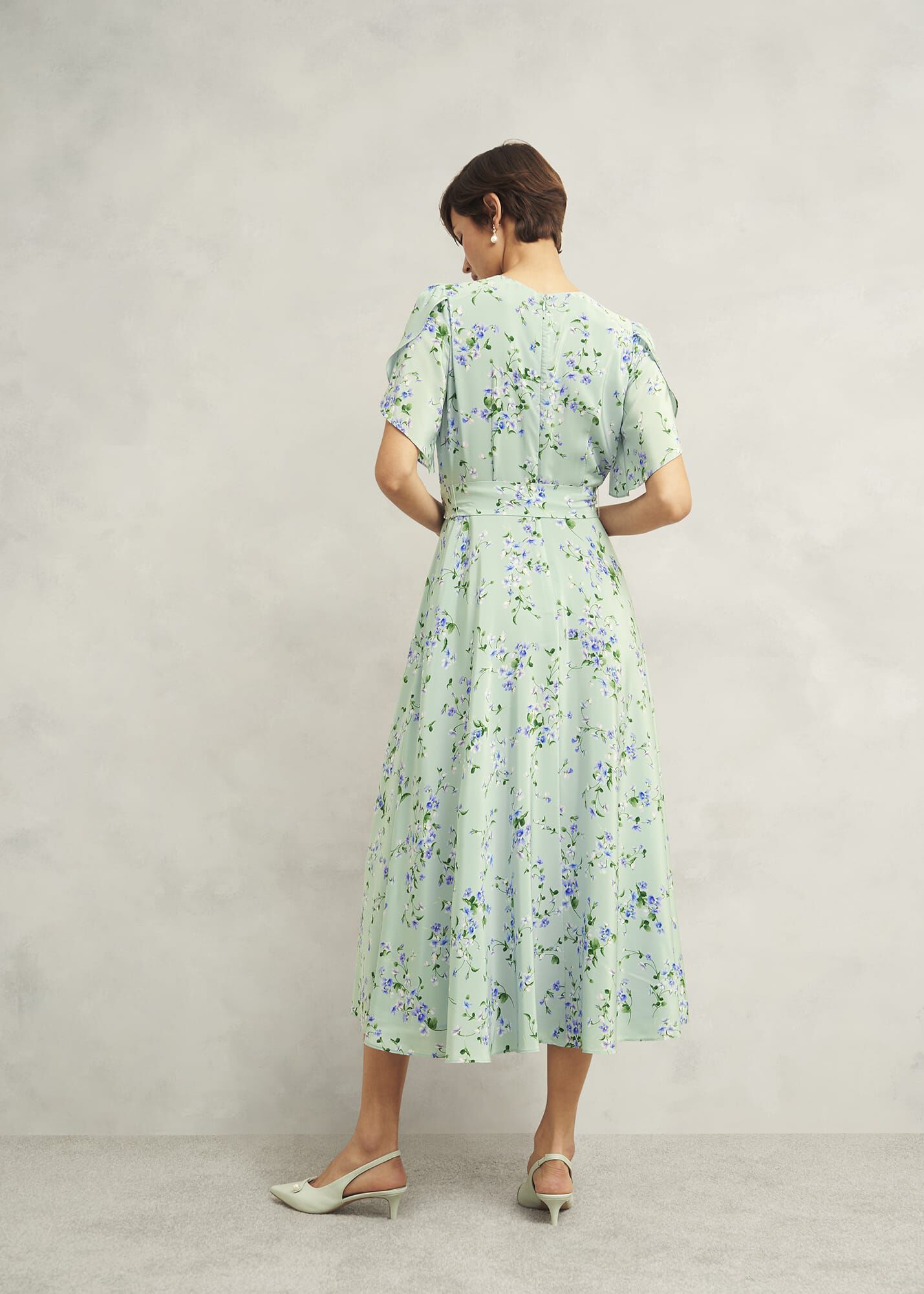 Petite Sophia Silk Belted Dress