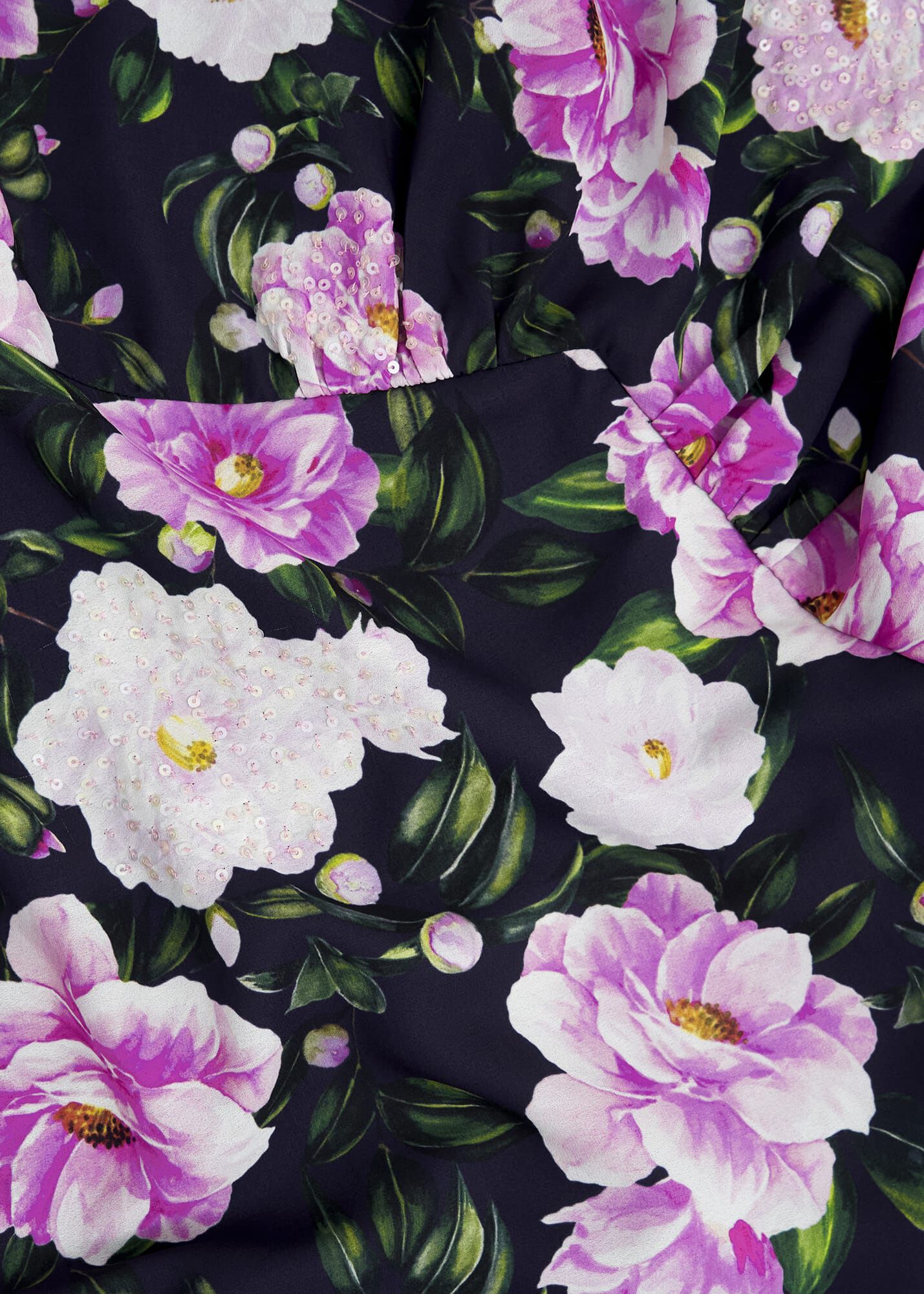 Petite Lalena  Sequin Floral Dress