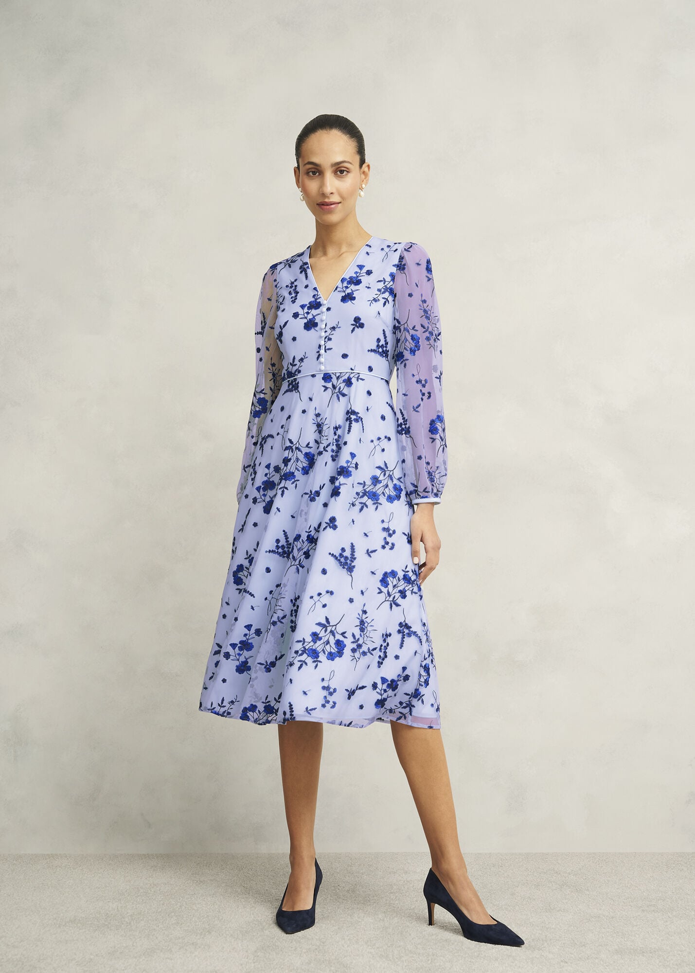 Petite Ella  Embroidered Dress