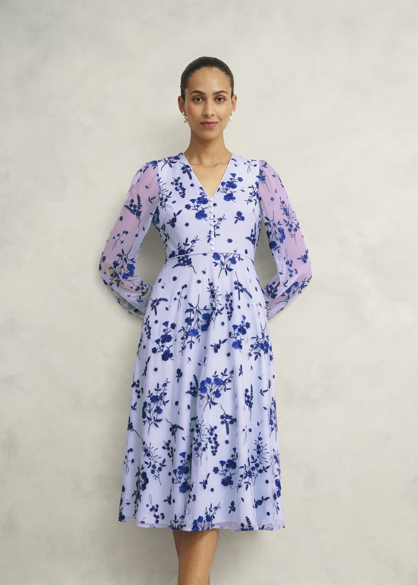 Petite Ella  Embroidered Dress