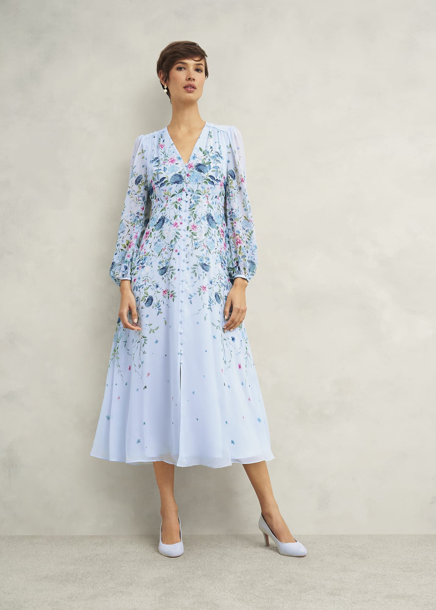 Petite Caversham Floral Silk Dress