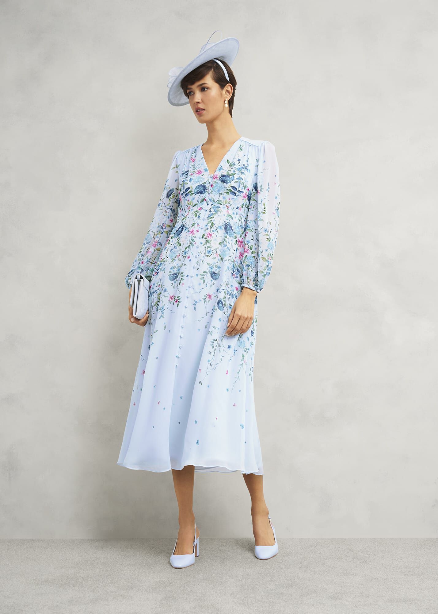 Petite Caversham Floral Silk Dress