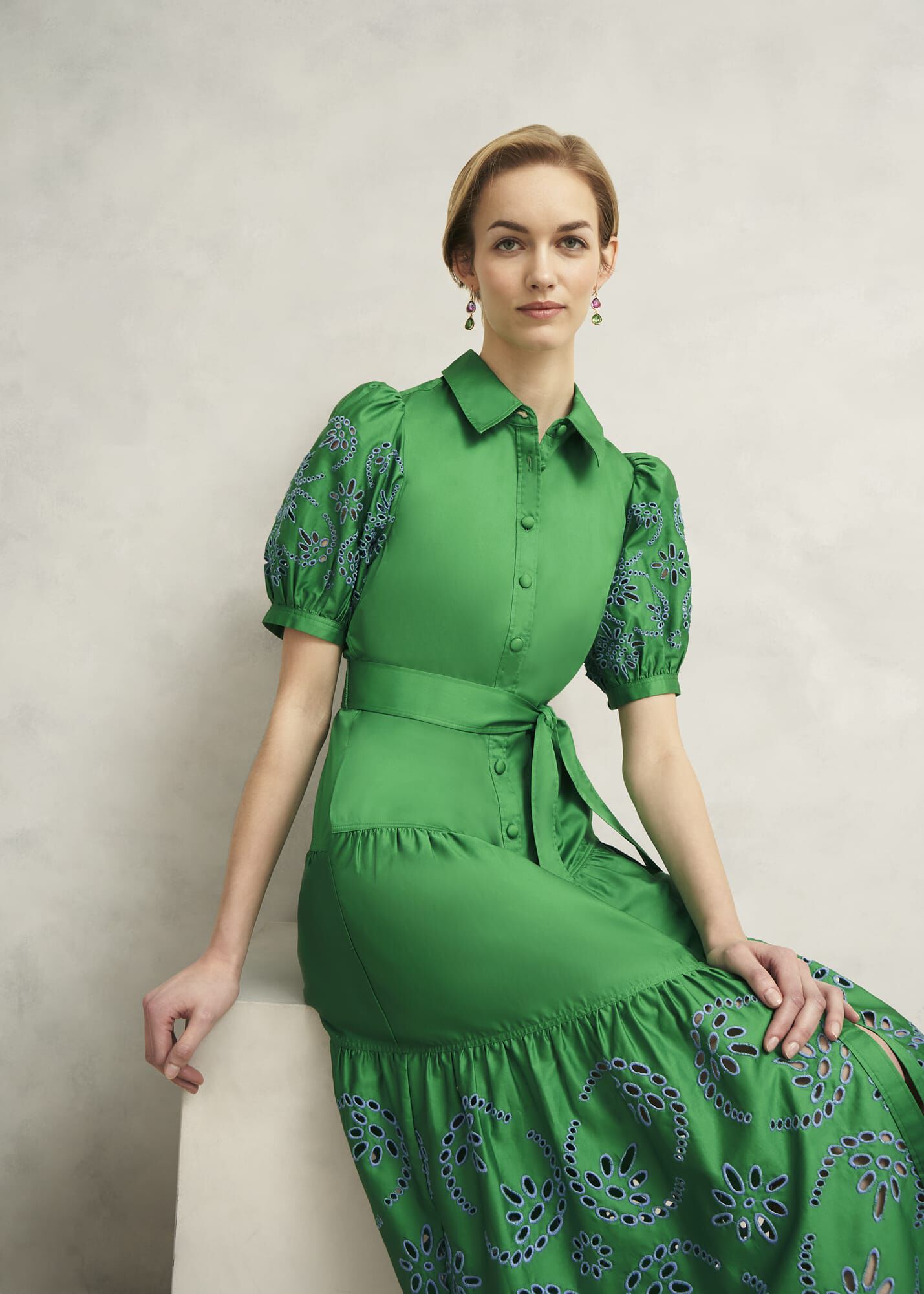 Rosette Broderie Dress