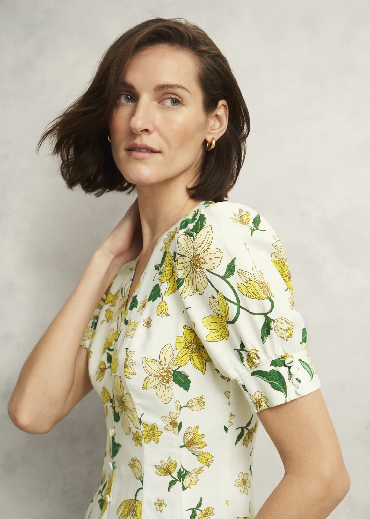 Coniston Floral Linen Blend Mini Dress