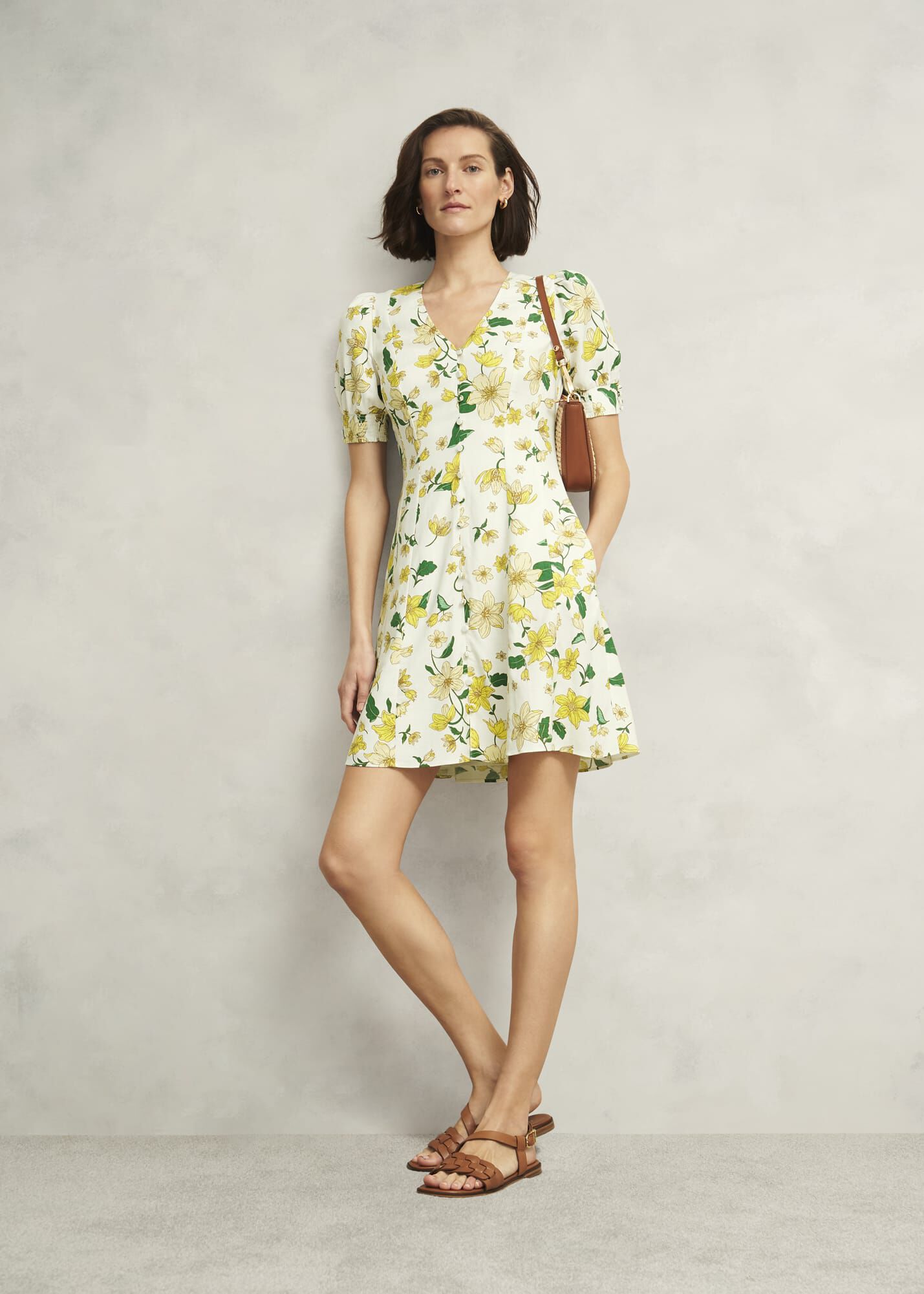 Coniston Floral Linen Blend Mini Dress
