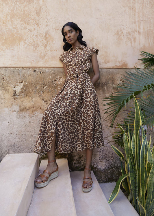 Hurst Leopard Shirt Dress