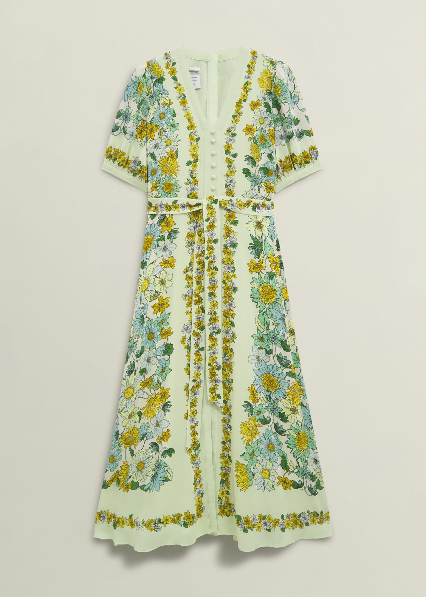 Ince Silk V Neck Floral Dress
