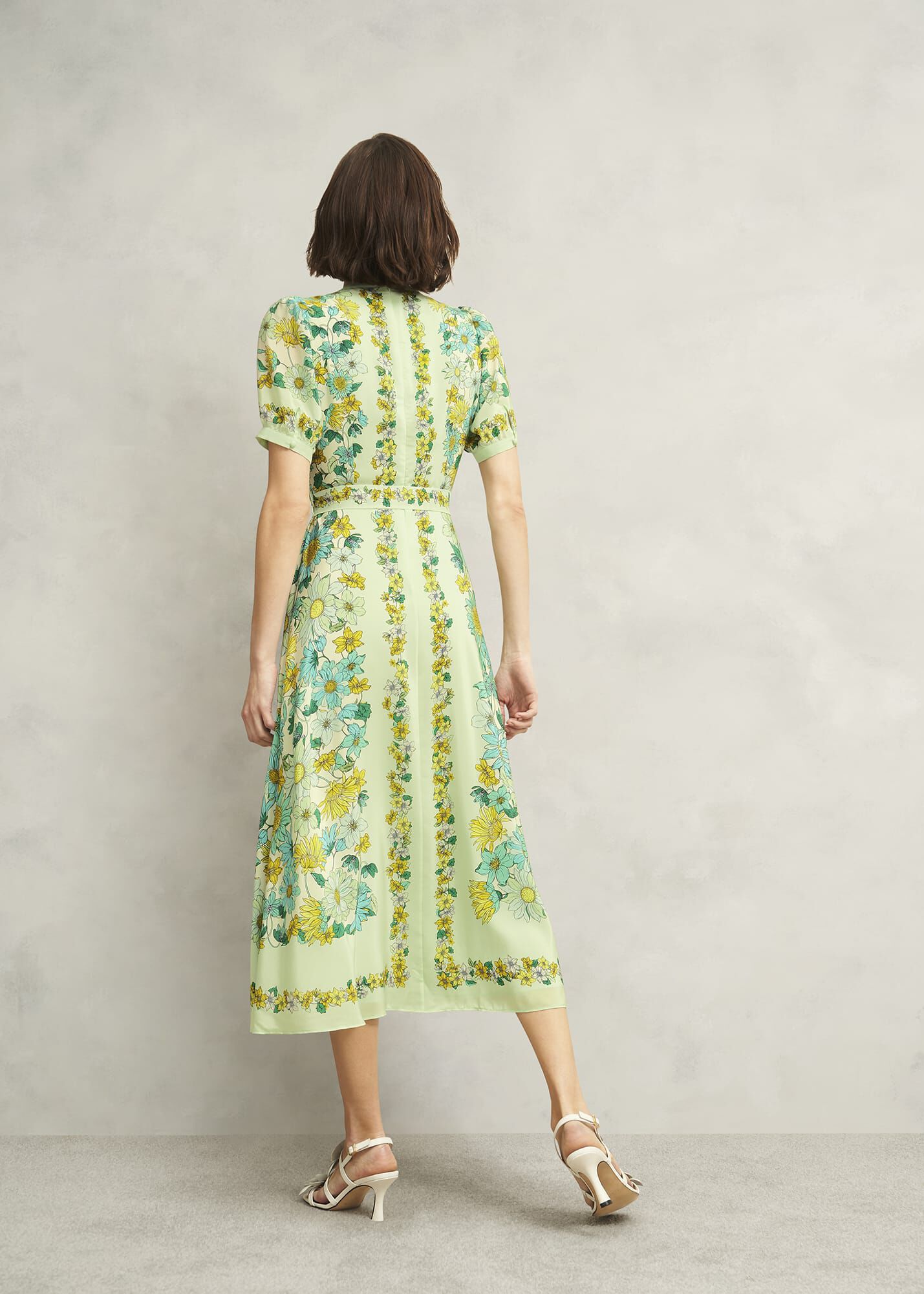 Ince Silk V Neck Floral Dress
