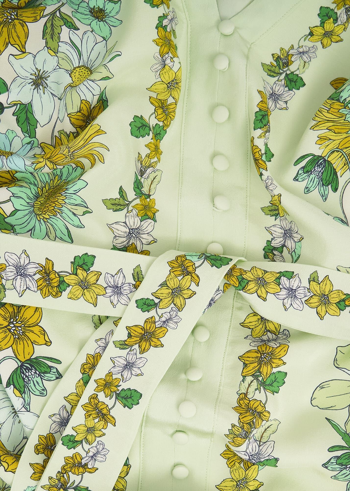 Ince Silk V Neck Floral Dress
