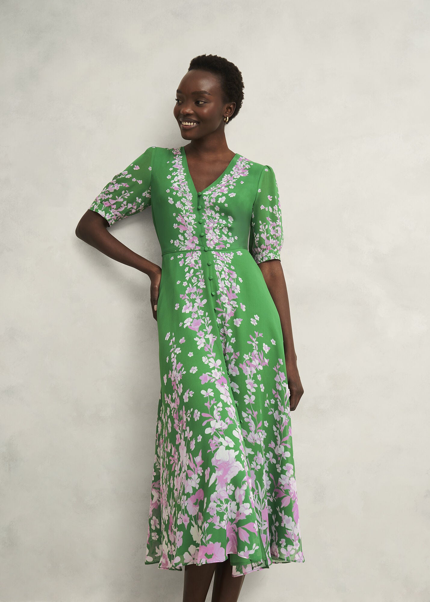Ana Silk Floral Dress