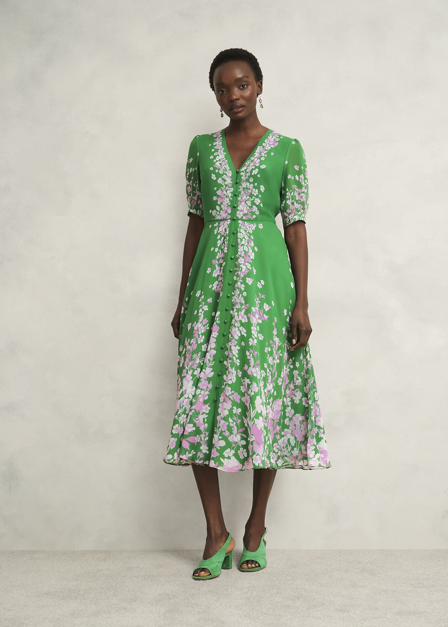 Ana Silk Floral Dress