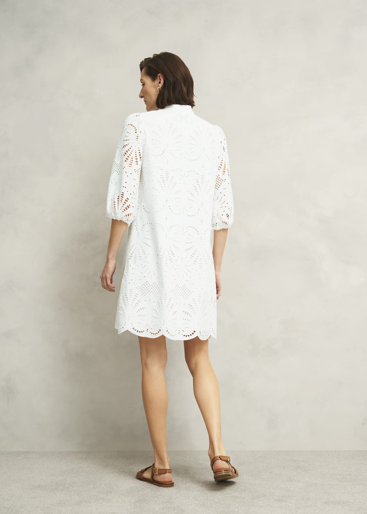 White Easedale Cotton Broderie Dress