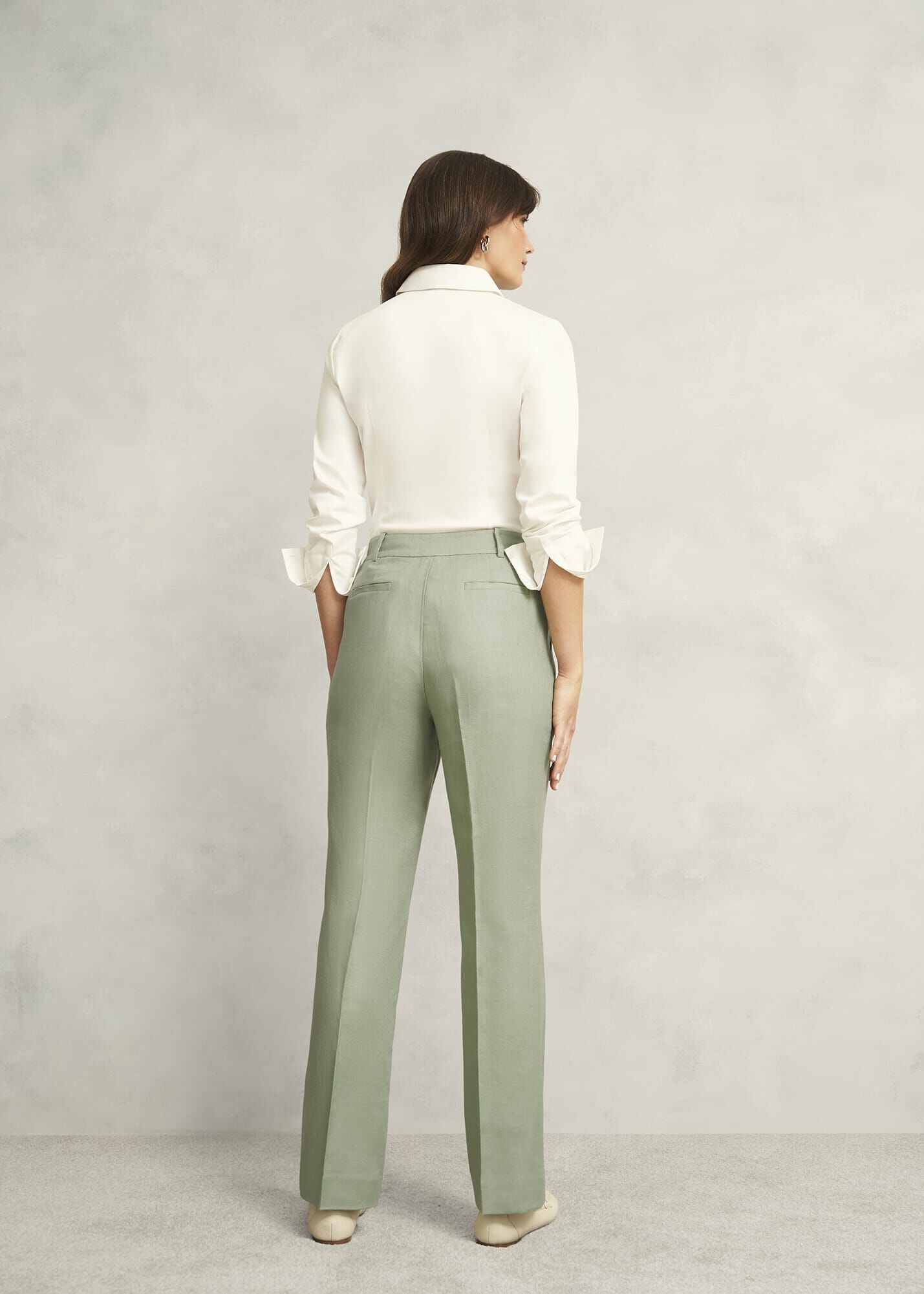 Petite Marietta Linen Straight Trousers