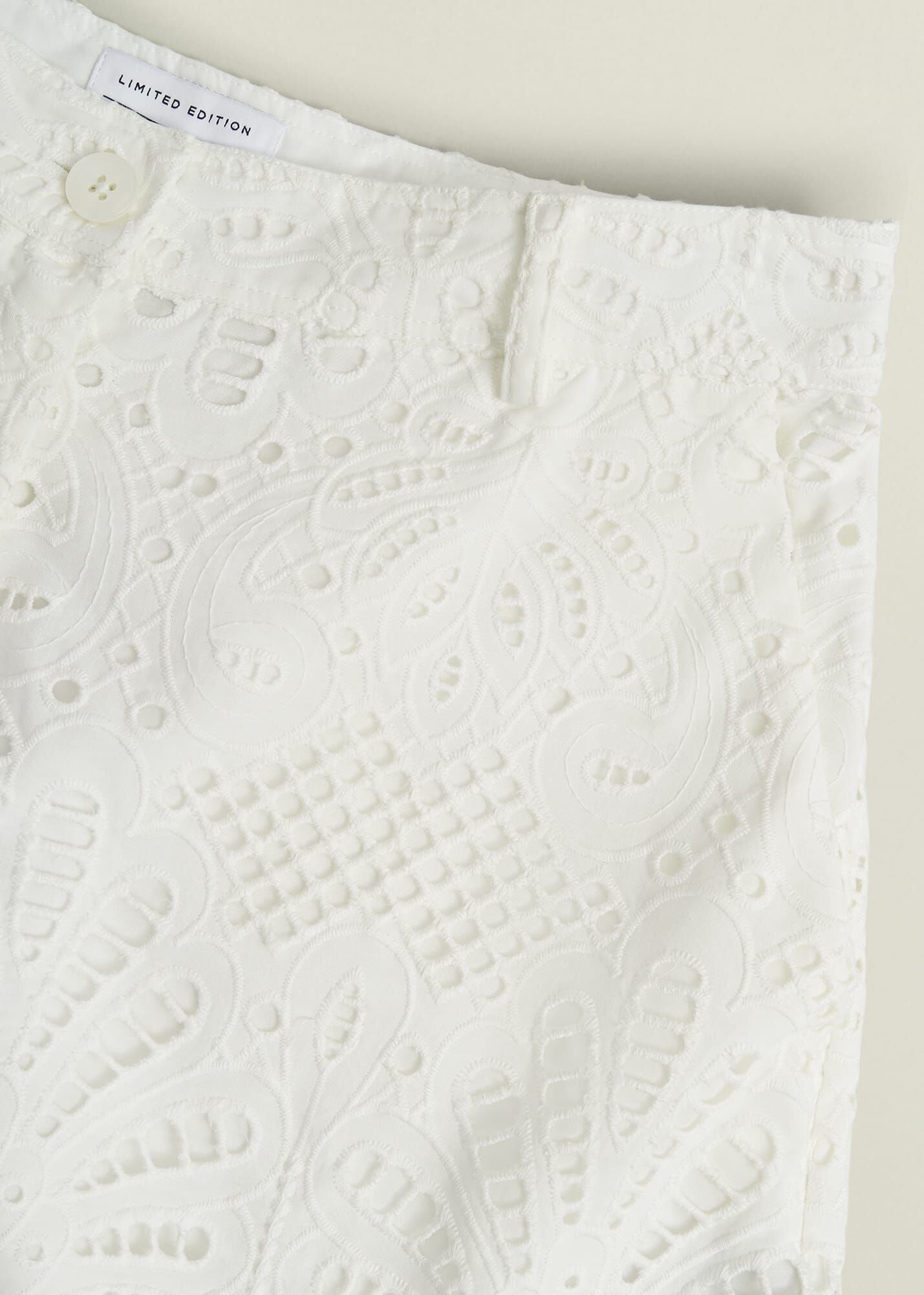 White Buscot Cotton Broderie Shorts