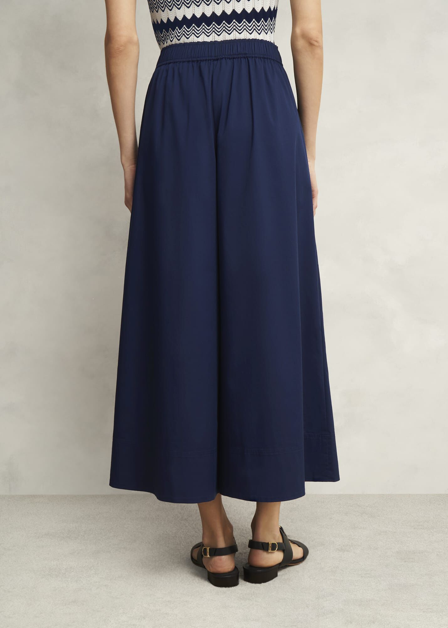 Midnight Navy Ranworth Cotton Blend Culotte