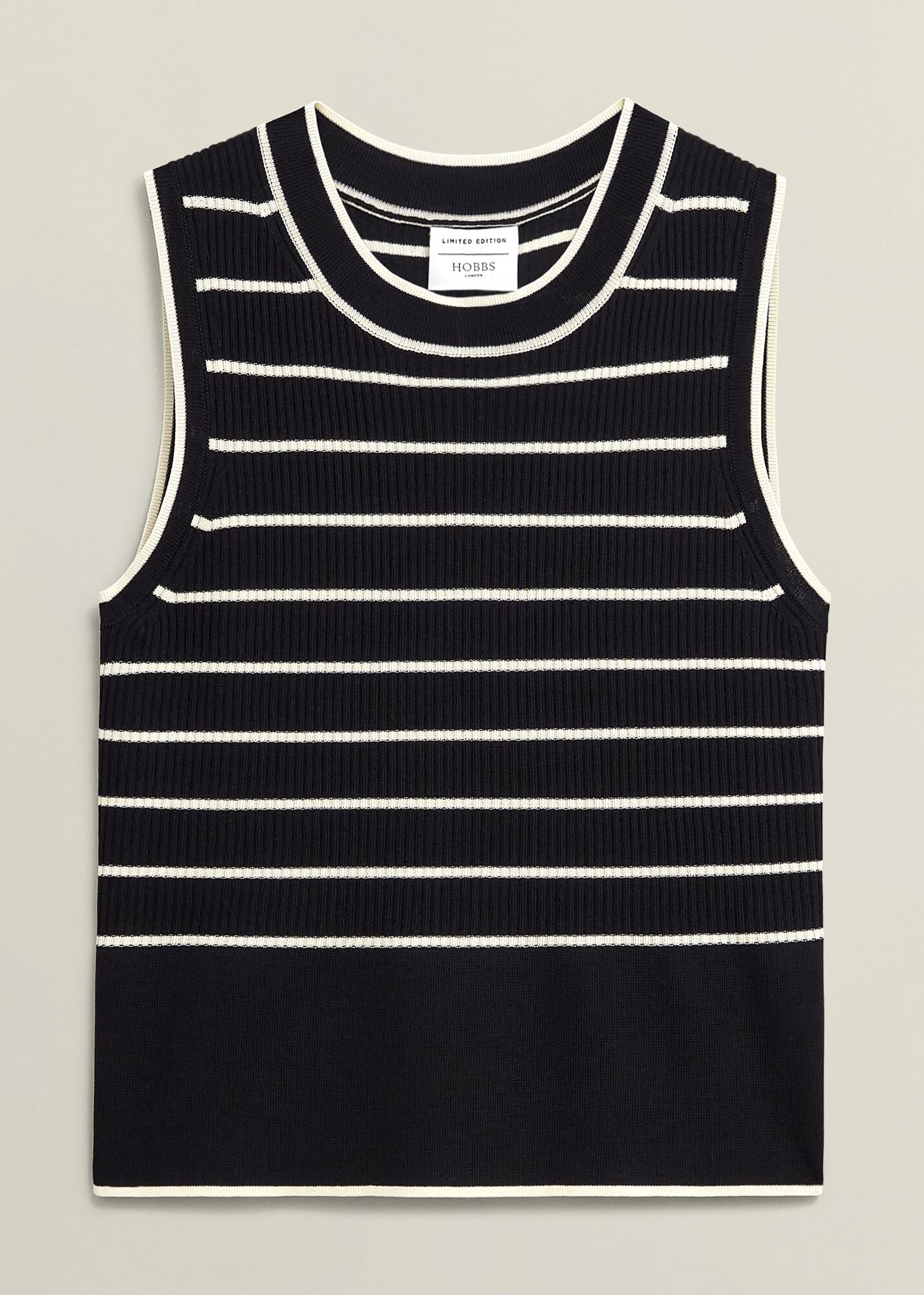 Navy Belmont Striped Knitted Vest Top