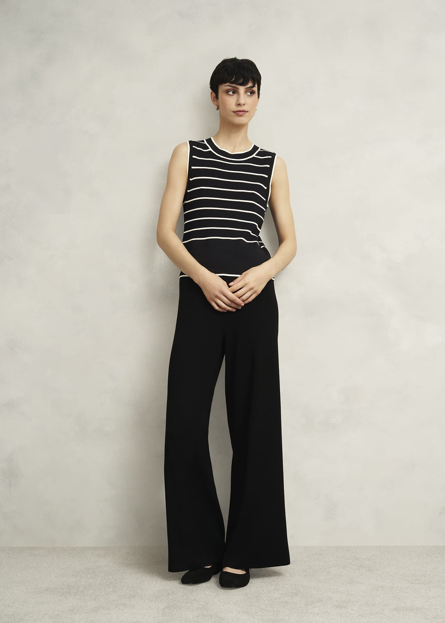 Navy Belmont Striped Knitted Vest Top