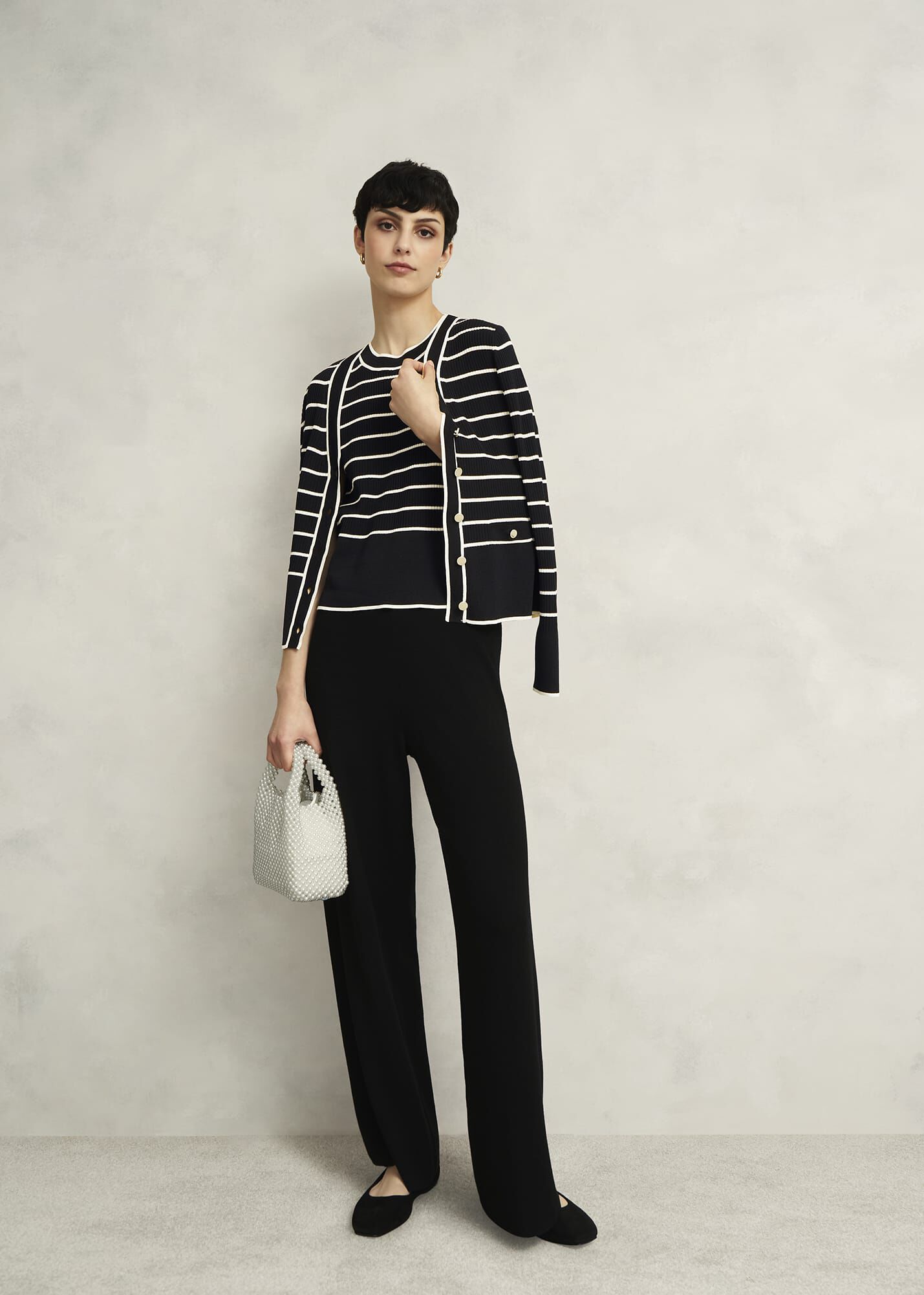 Navy Belmont Striped Knitted Vest Top