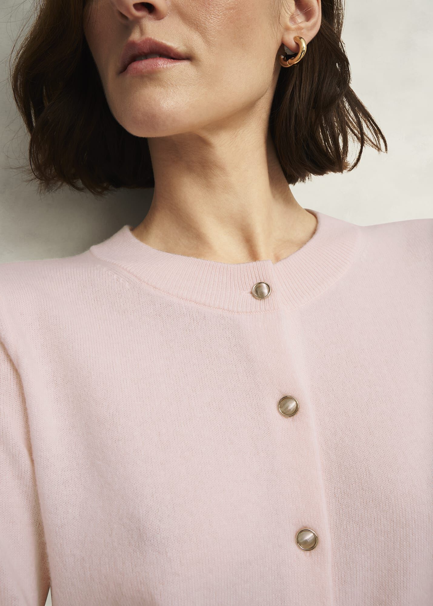 Pink Tresco Wool Cashmere Crew Neck Knitted Jumper