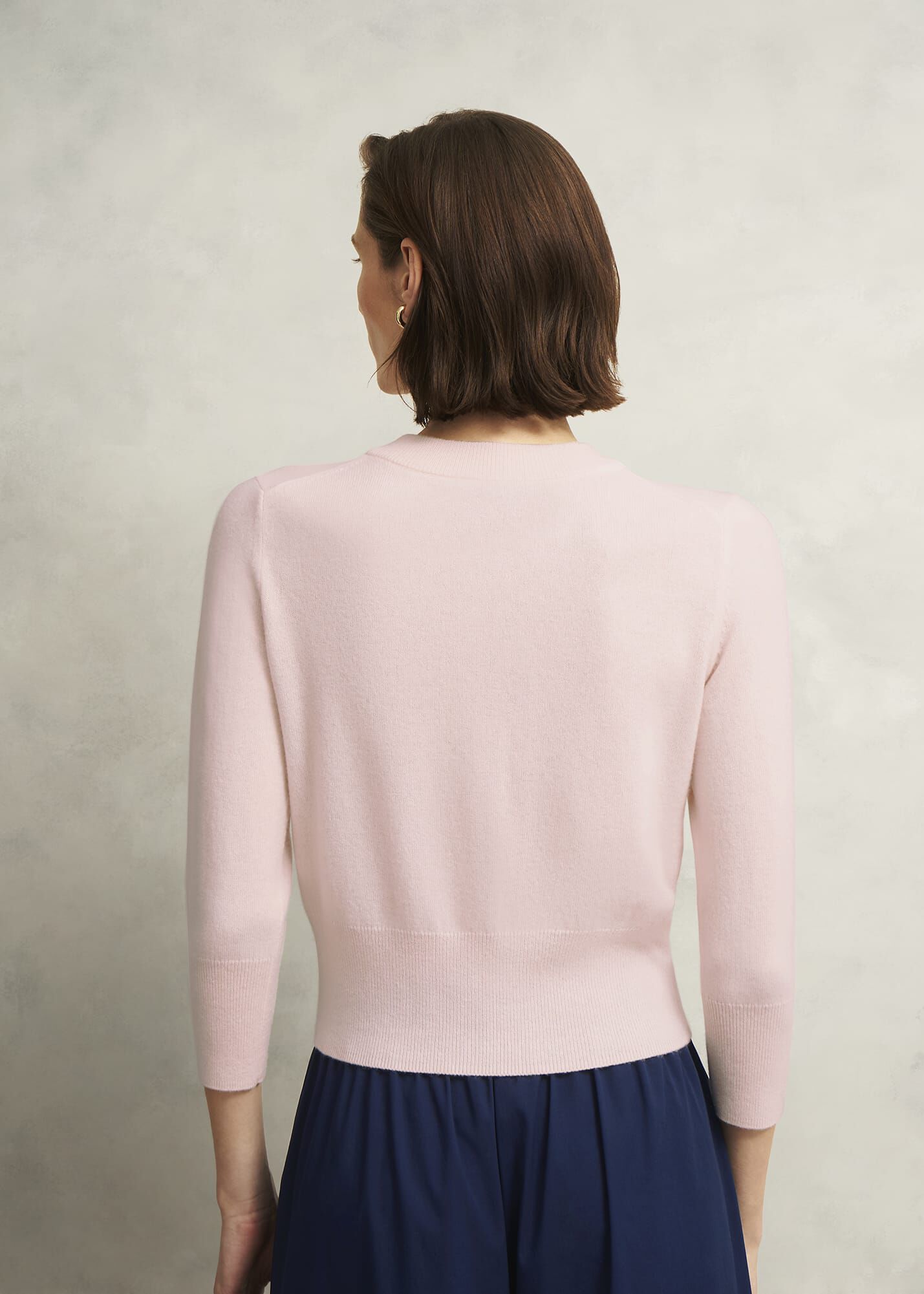 Pink Tresco Wool Cashmere Crew Neck Knitted Jumper