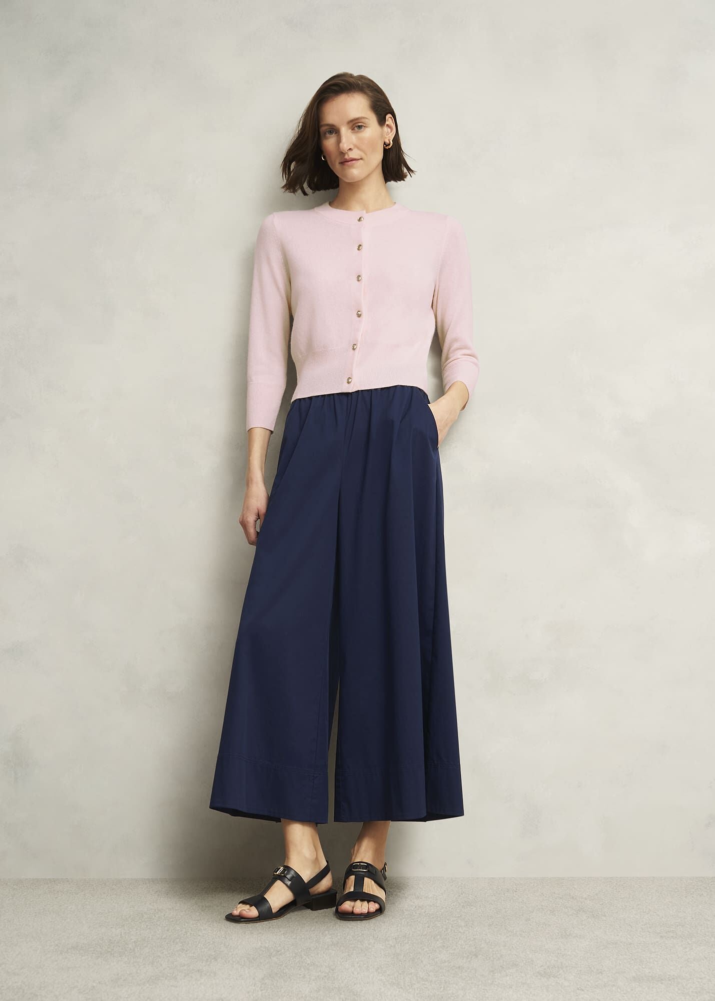 Pink Tresco Wool Cashmere Crew Neck Knitted Jumper