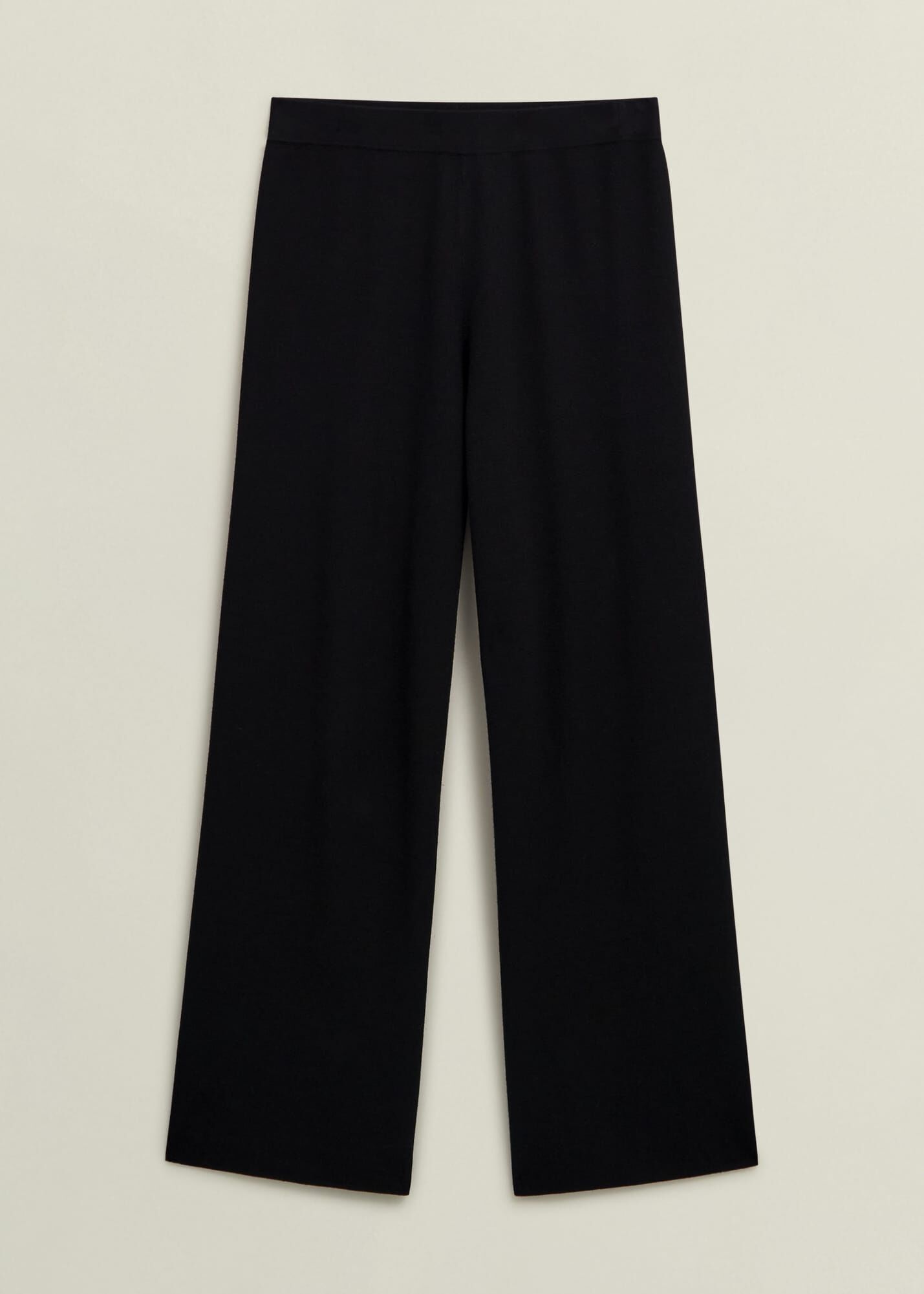 Black Harris Wide Leg Knitted Co-ord Trousers